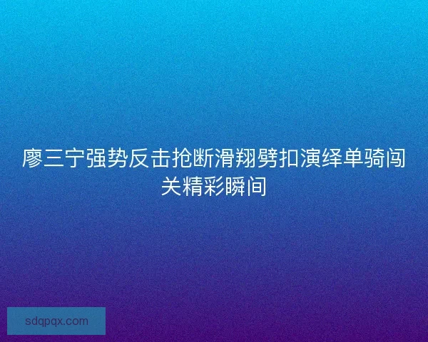 廖三宁强势反击抢断滑翔劈扣演绎单骑闯关精彩瞬间